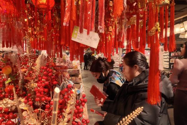 油画塔城·民俗闹春 | 春节将至年味浓 市民采购年货忙